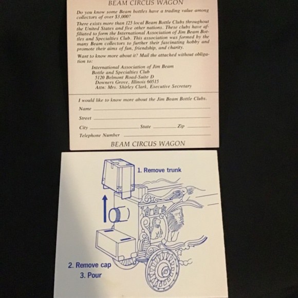 Jim Beam 100 Months Old Kentucky Bourbon Whiskey Circus Wagon Decanter Collect - Picture 5 of 5